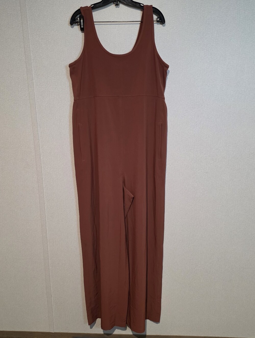 Athleta Passenger Womens Brown Wide Leg Jumpsuit Large
